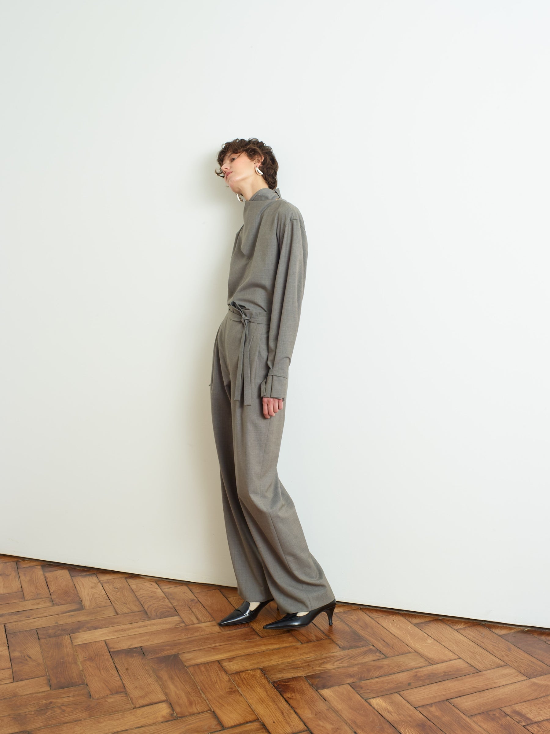 FOLD - Pantalon à plis en laine Super 110's