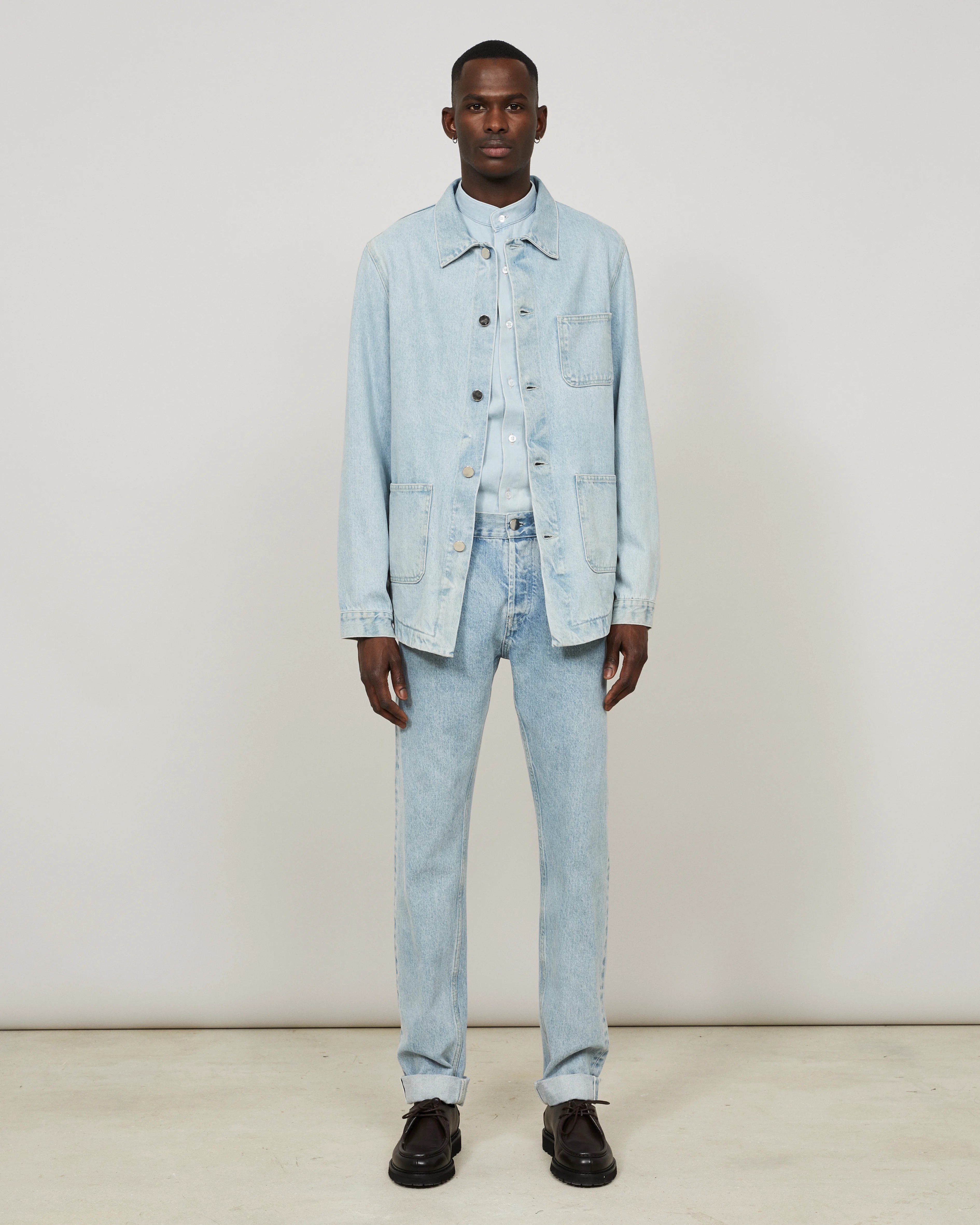 GENESIS - Workwear jacket in washed denim