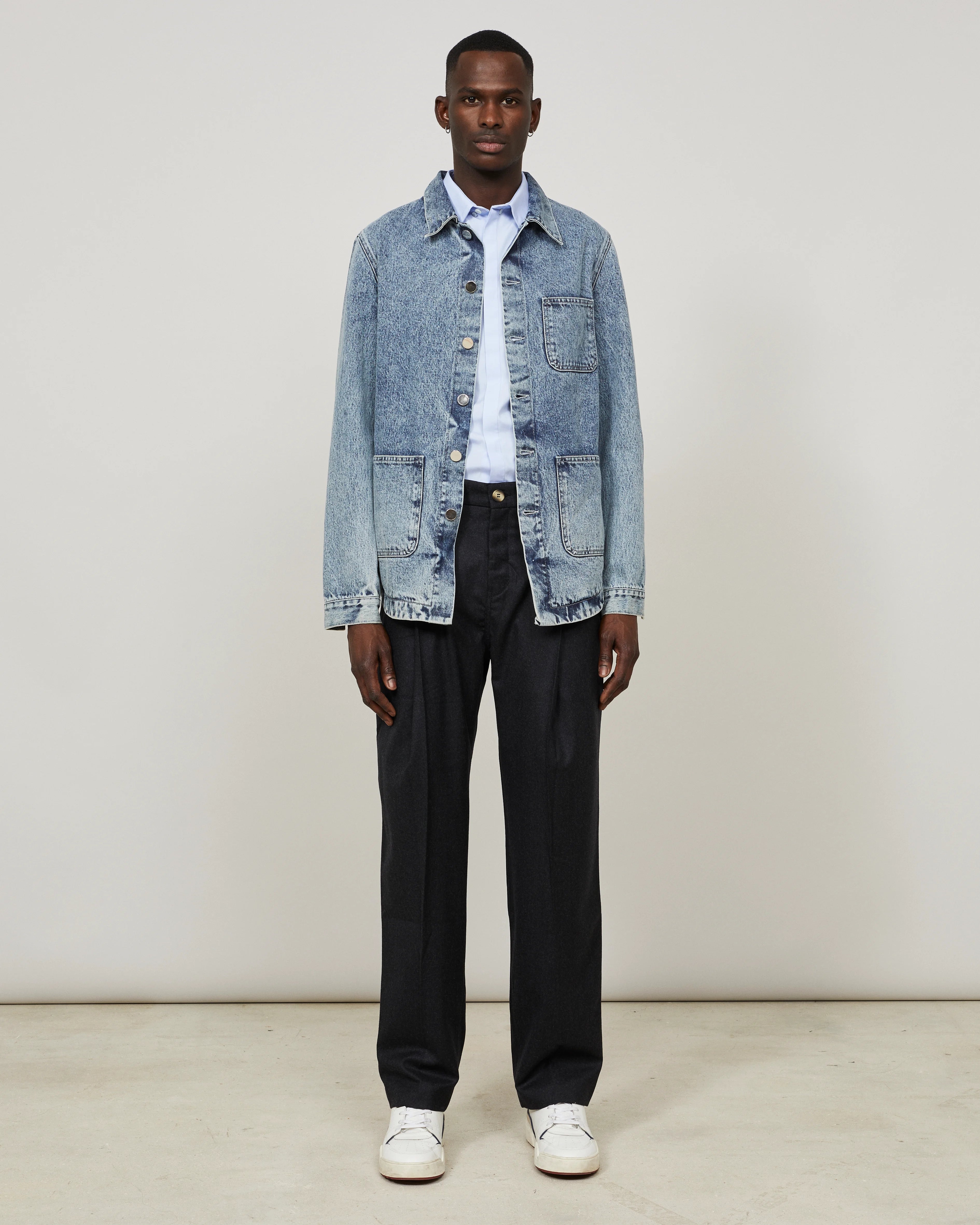 GENESIS - Workwear jacket in washed denim
