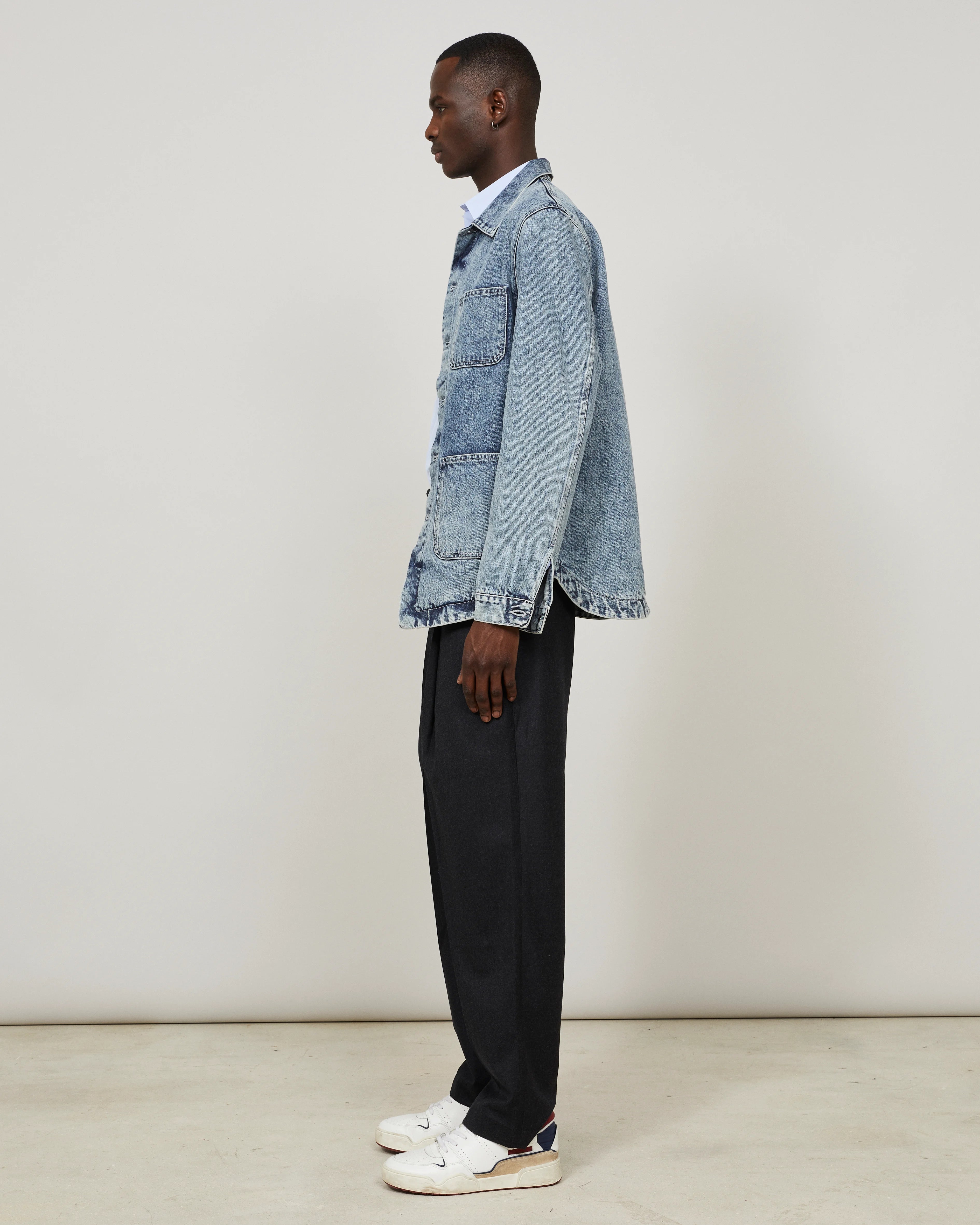 GENESIS - Workwear jacket in washed denim