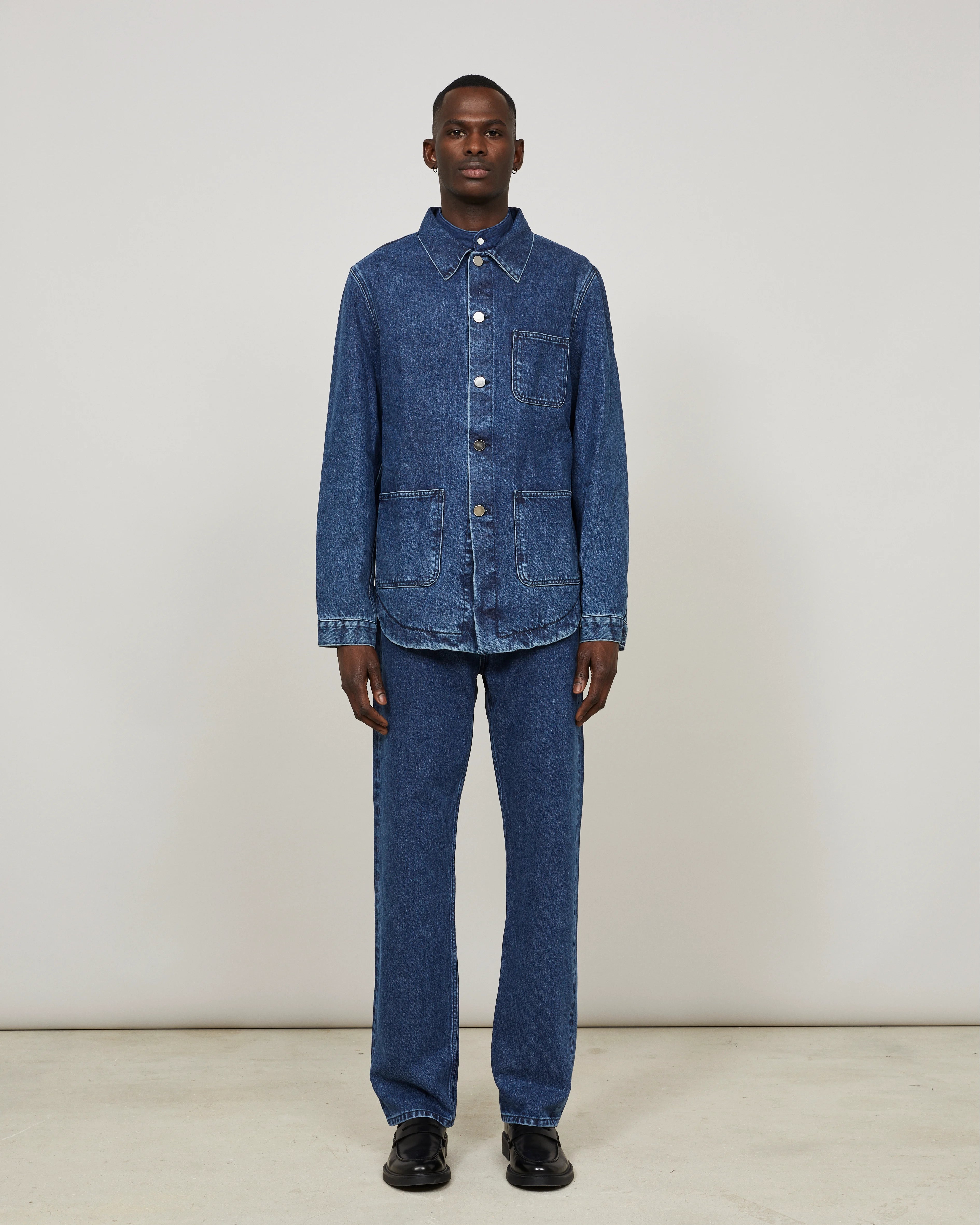 GENESIS - Workwear jacket in washed denim