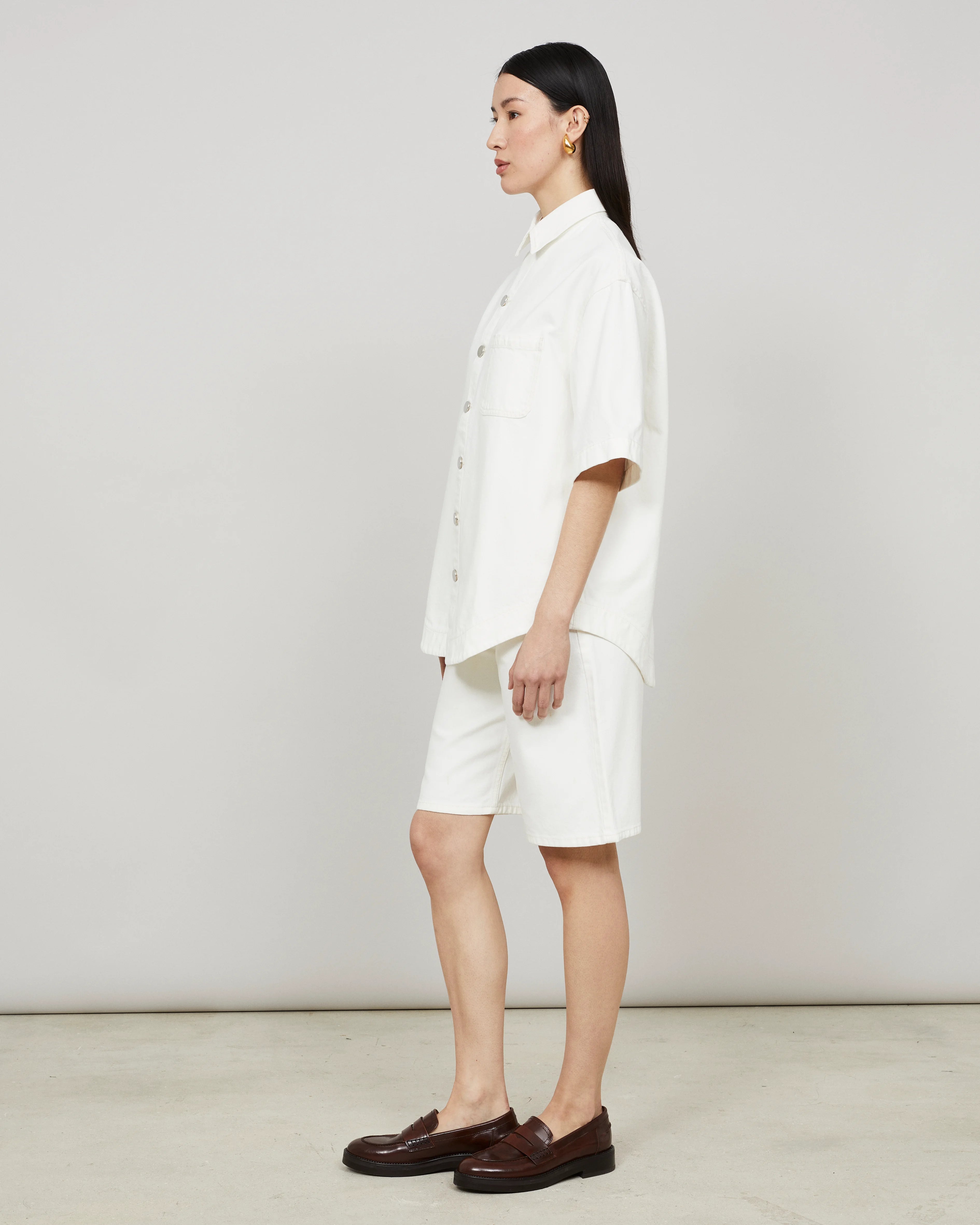 SOMER - Boxy overshirt in washed denim