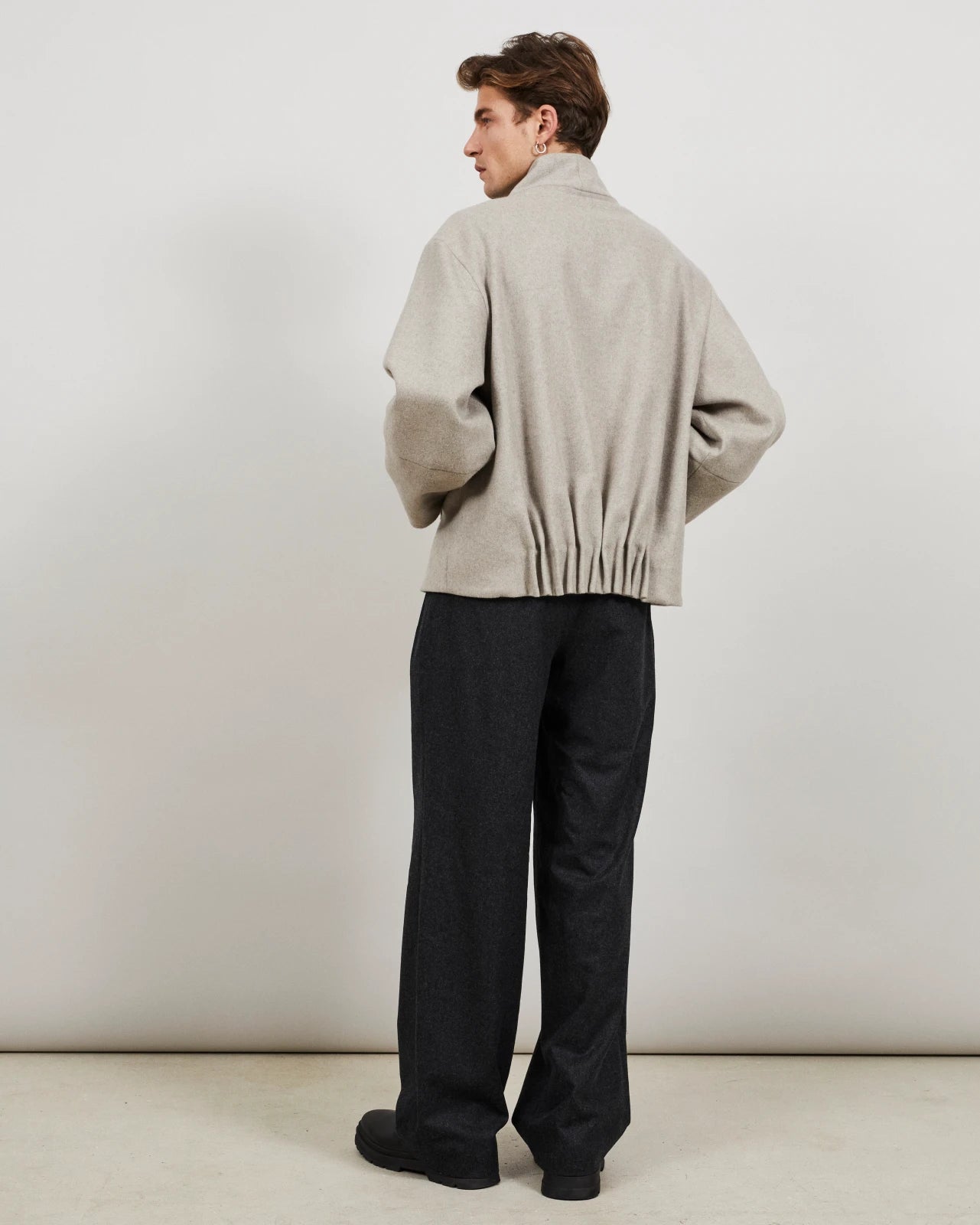 BOW - Short coat in cashmere and wool