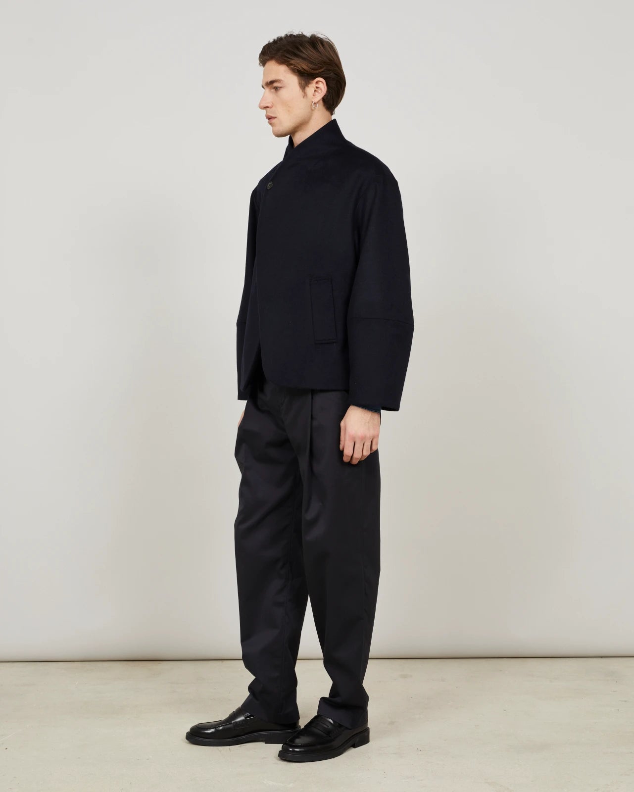 BOW - Short coat in cashmere and wool