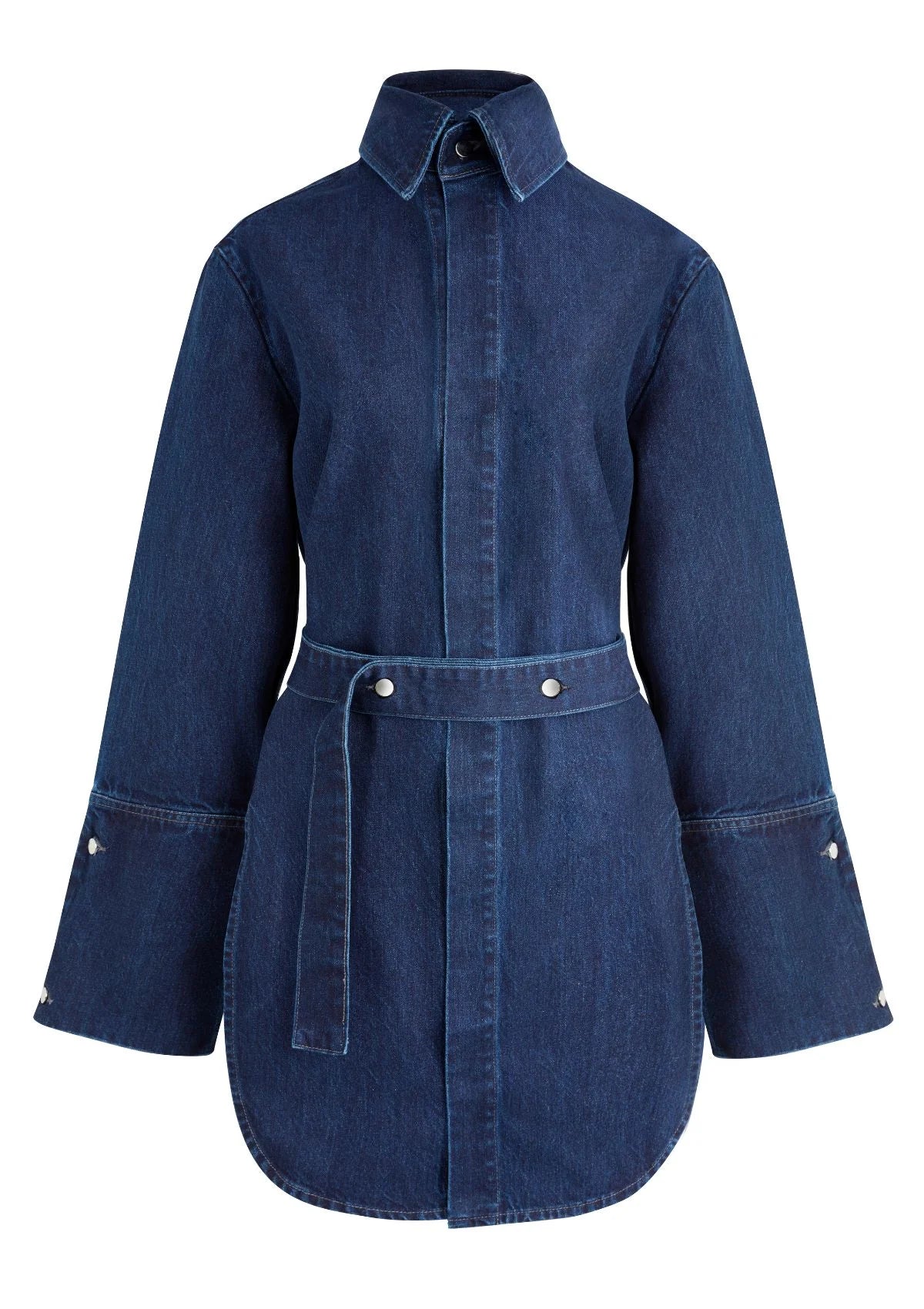 CINTA - Maxi shirt in indigo denim