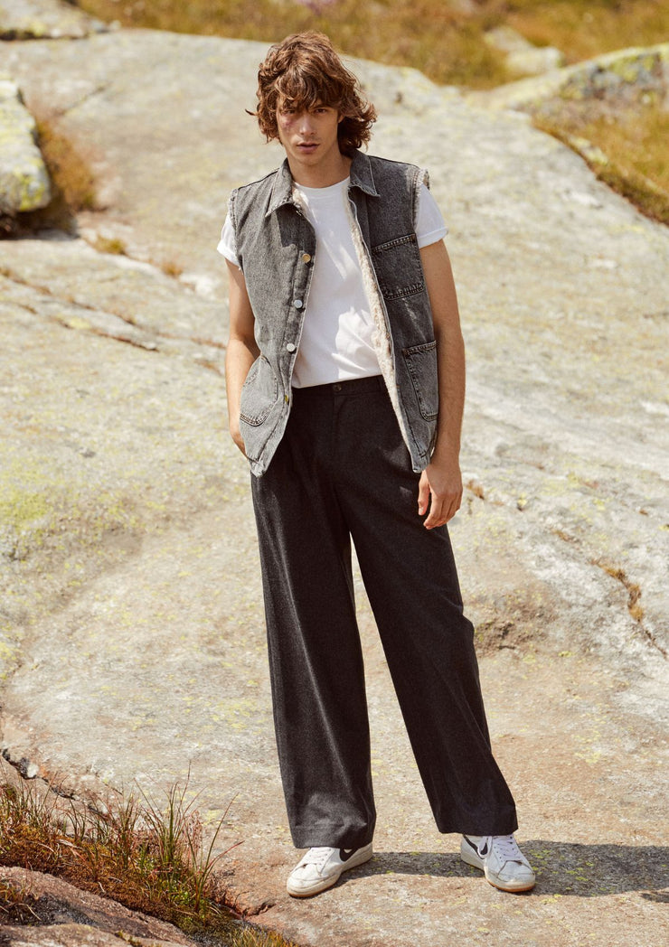 SOUTH - Wide-leg flannel trousers