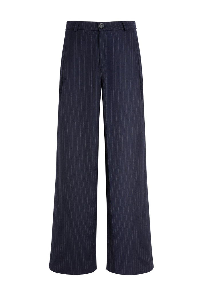 SOUTH - The wide-leg striped flannel trousers